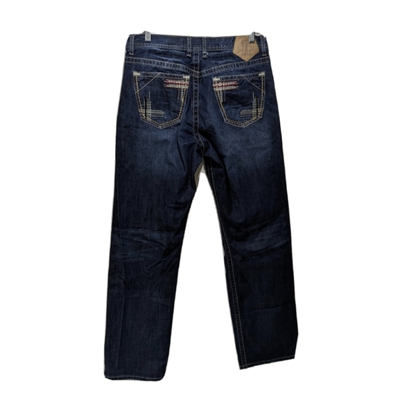 Tin Haul Jeans Tin Haul Mens Denim Blue Jeans 35 L Embroidered